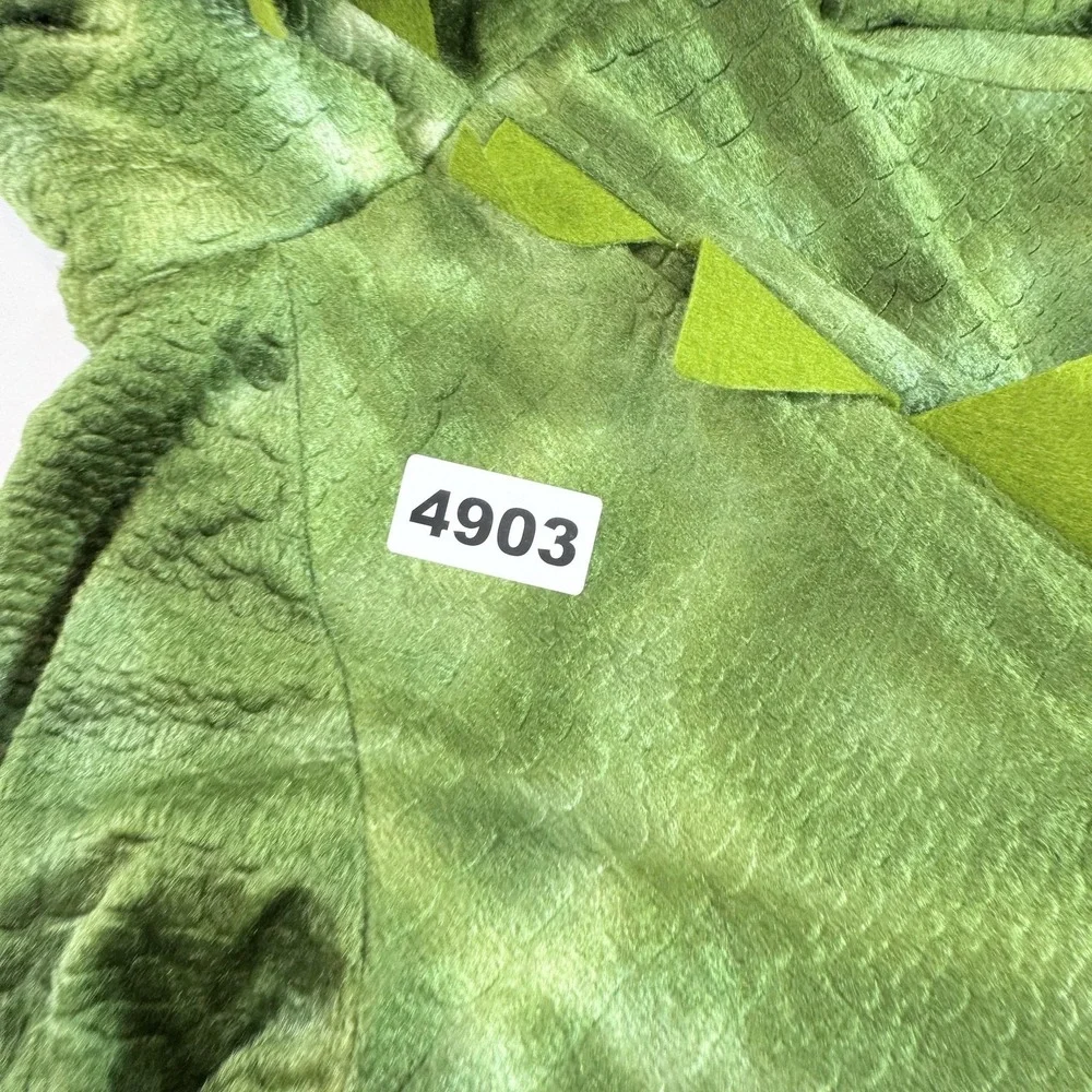Target Dinosaur Costume One Piece‎ Kids 2XS Green Plush Hooded Tail Halloween